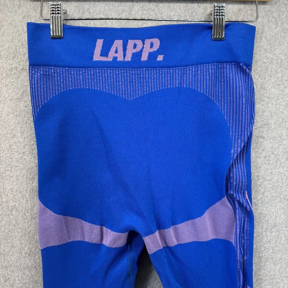 LAPP.‎ Womens Size Large Full Length Blue Purple Leggings Workout Athletic Gym